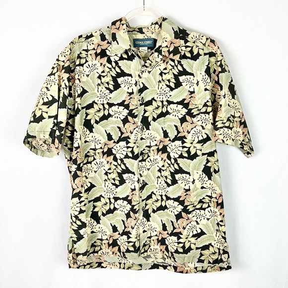 COOKE STREET - HONOLULU |🌴Palm Leaves Tropical Print Hawaiian Button-Up Shirt - Picture 1 of 8